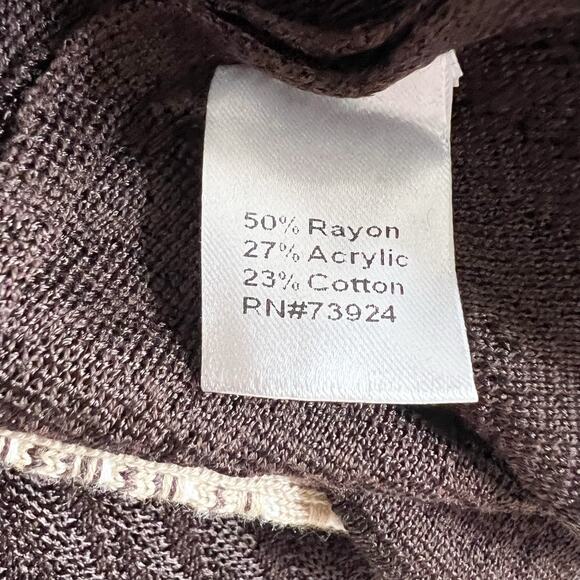 NEW Ming Wang | Brown Tan Knit Long Sleeve Lightweight Work Sweater Jacket XS - Picture 11 of 11